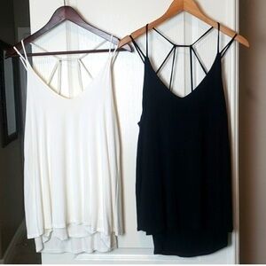 Diosa TWO layered tank cami's with strappy backs Rayon/Spandex